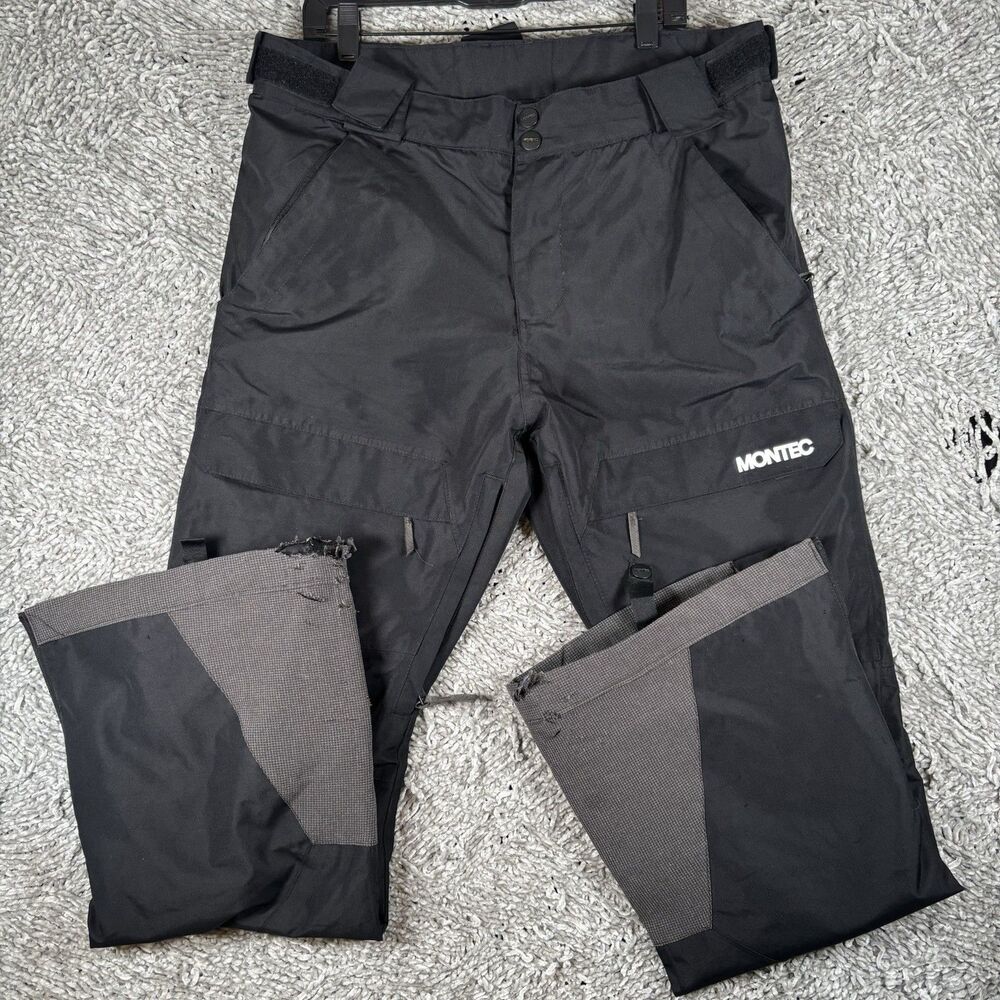 MONTEC All Weather Apparel Pants Men's Large Black Ski Winter Sledding Dune Pant